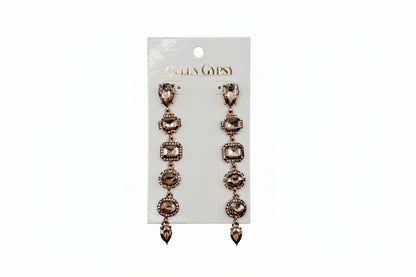 Crystal 6-stone dangle earring