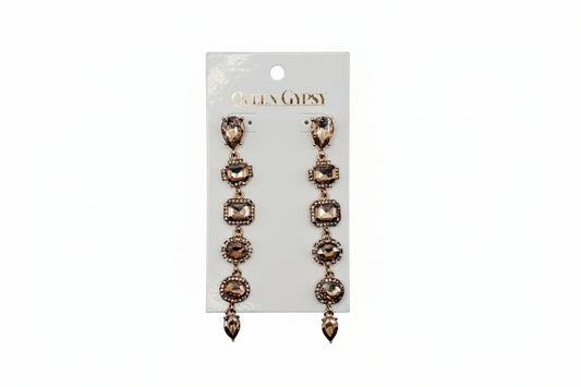 Crystal 6-stone dangle earring