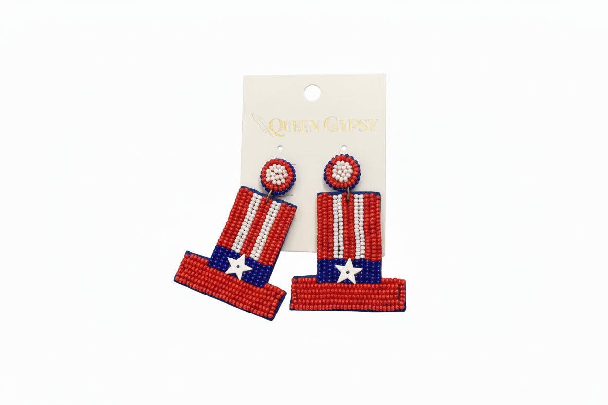 USA Beaded Earrings