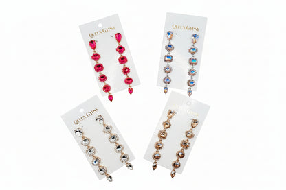 Crystal 6-stone dangle earring
