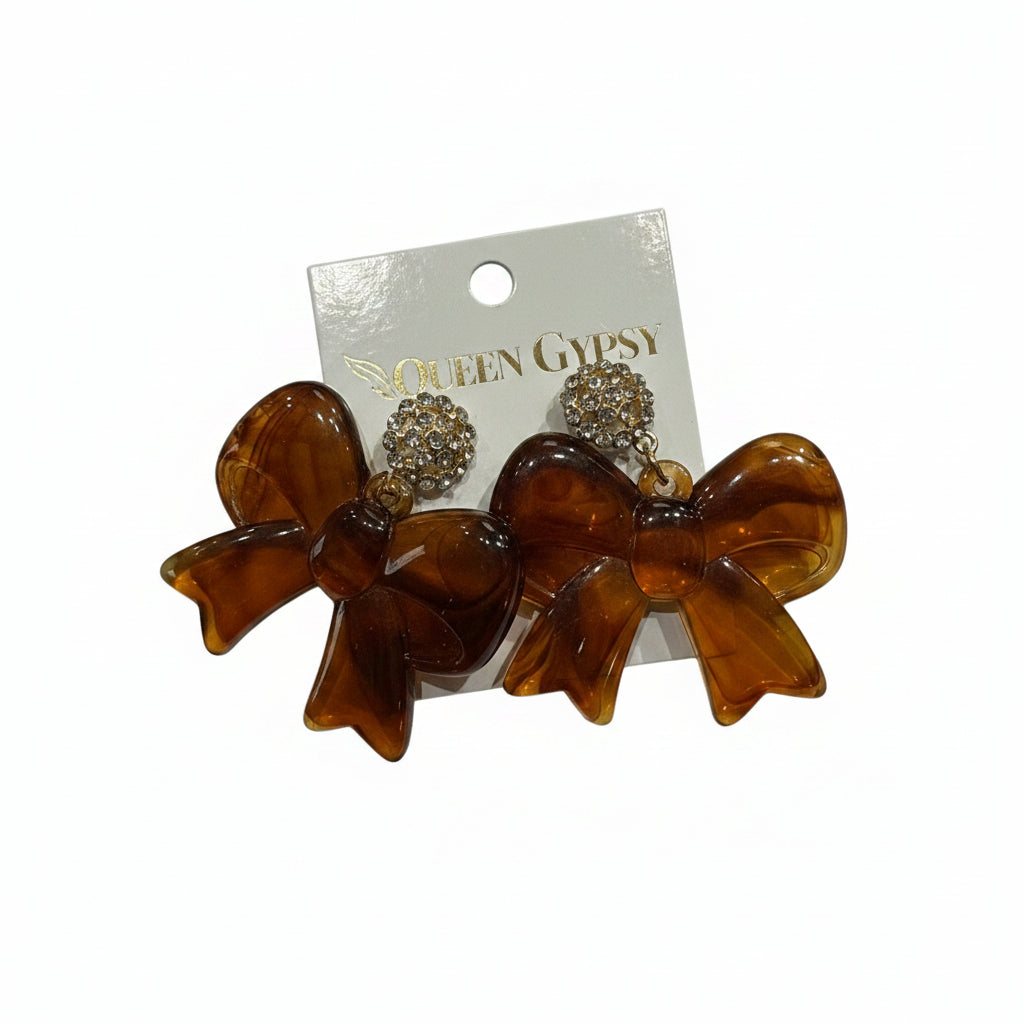 Lucite Glam Bow earrings