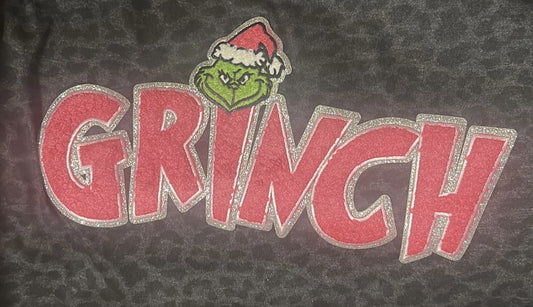 QG-Black Leopard Grinch Patch T