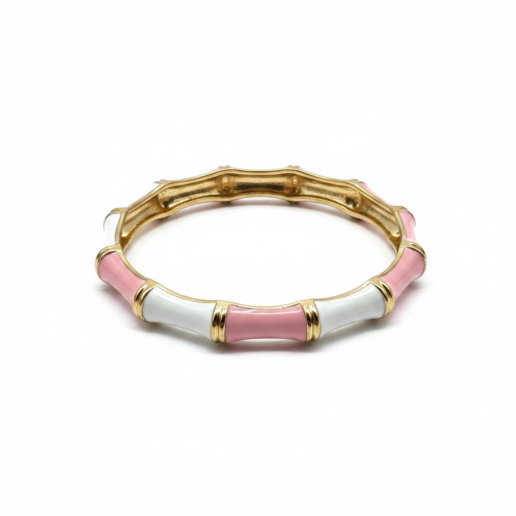 Bamboo Enamel Hinged Bangle