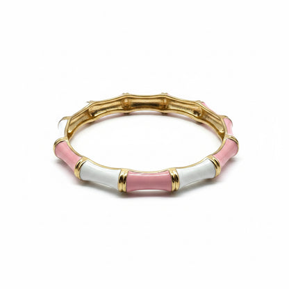 Bamboo Enamel Hinged Bangle