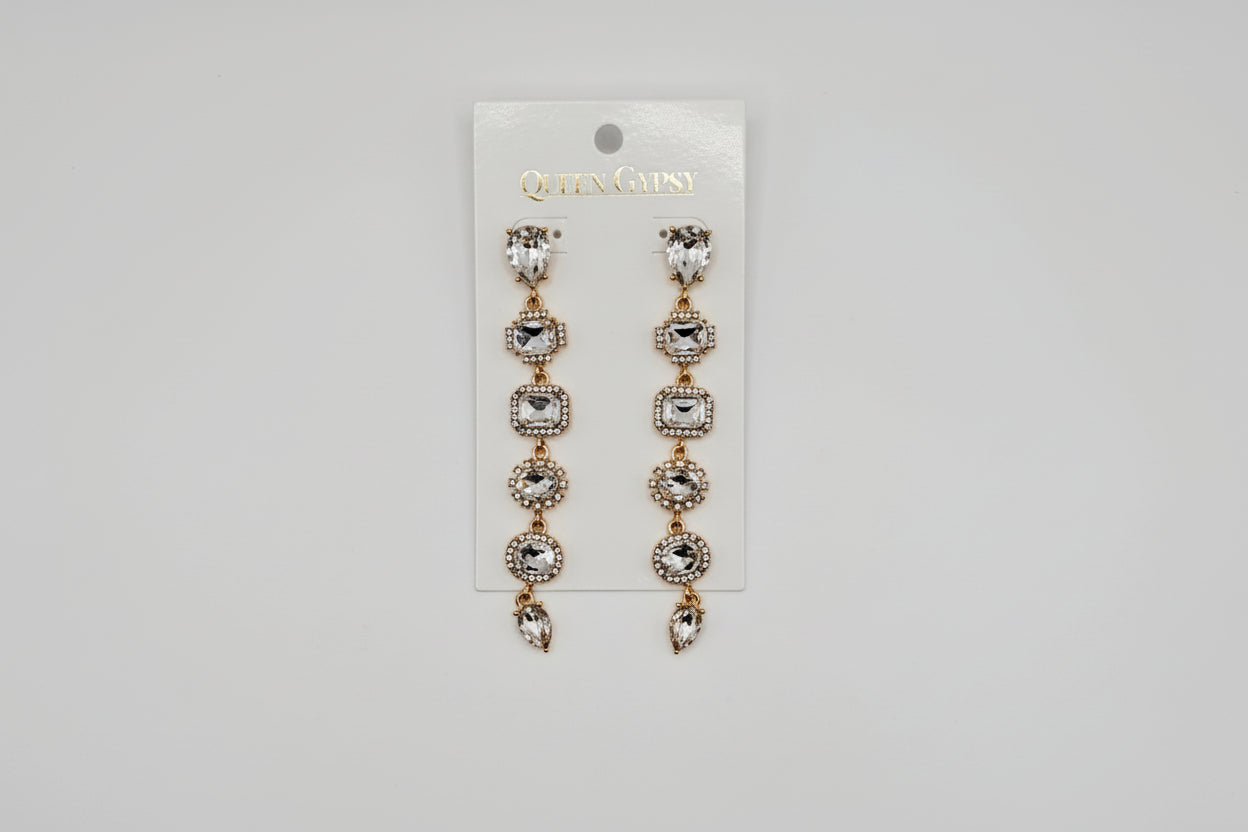 Crystal 6-stone dangle earring