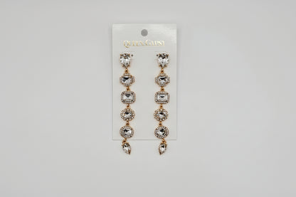 Crystal 6-stone dangle earring