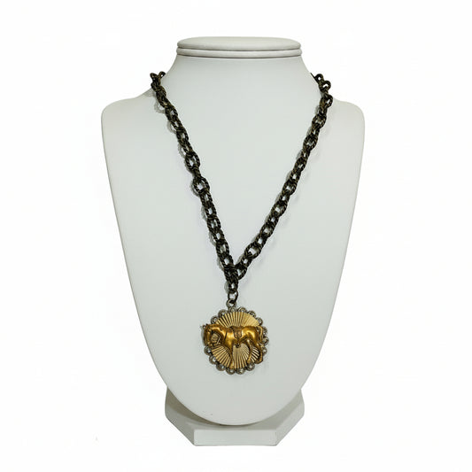 QG Horse medallion necklace
