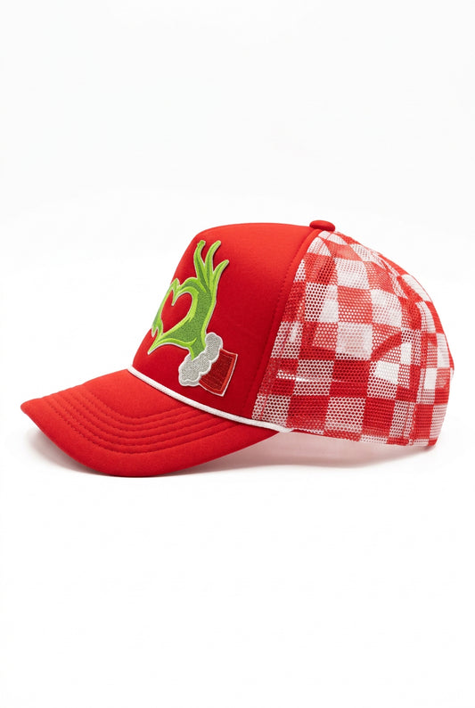 Grinch heart trucker