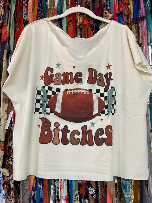 QG-Game Day Bitches Crop Top