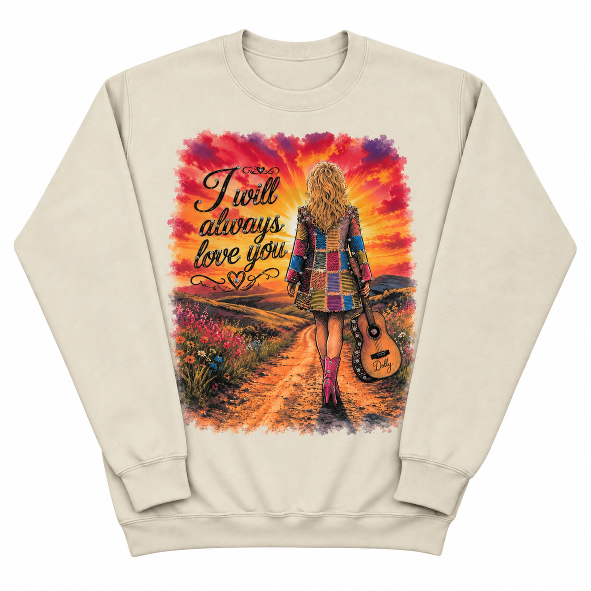 Going Home Sweatshirt on Tan with Crystals