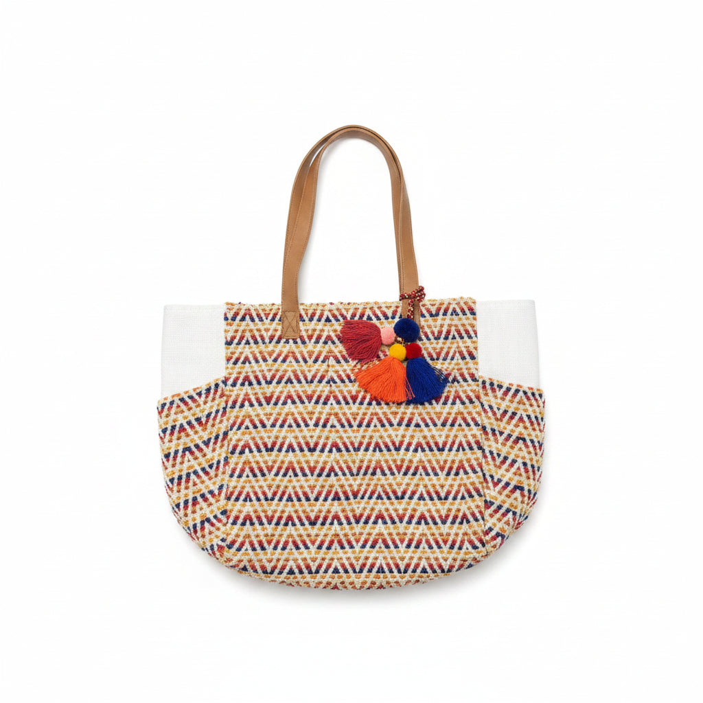 Zig Zag Patterned Tote Bag