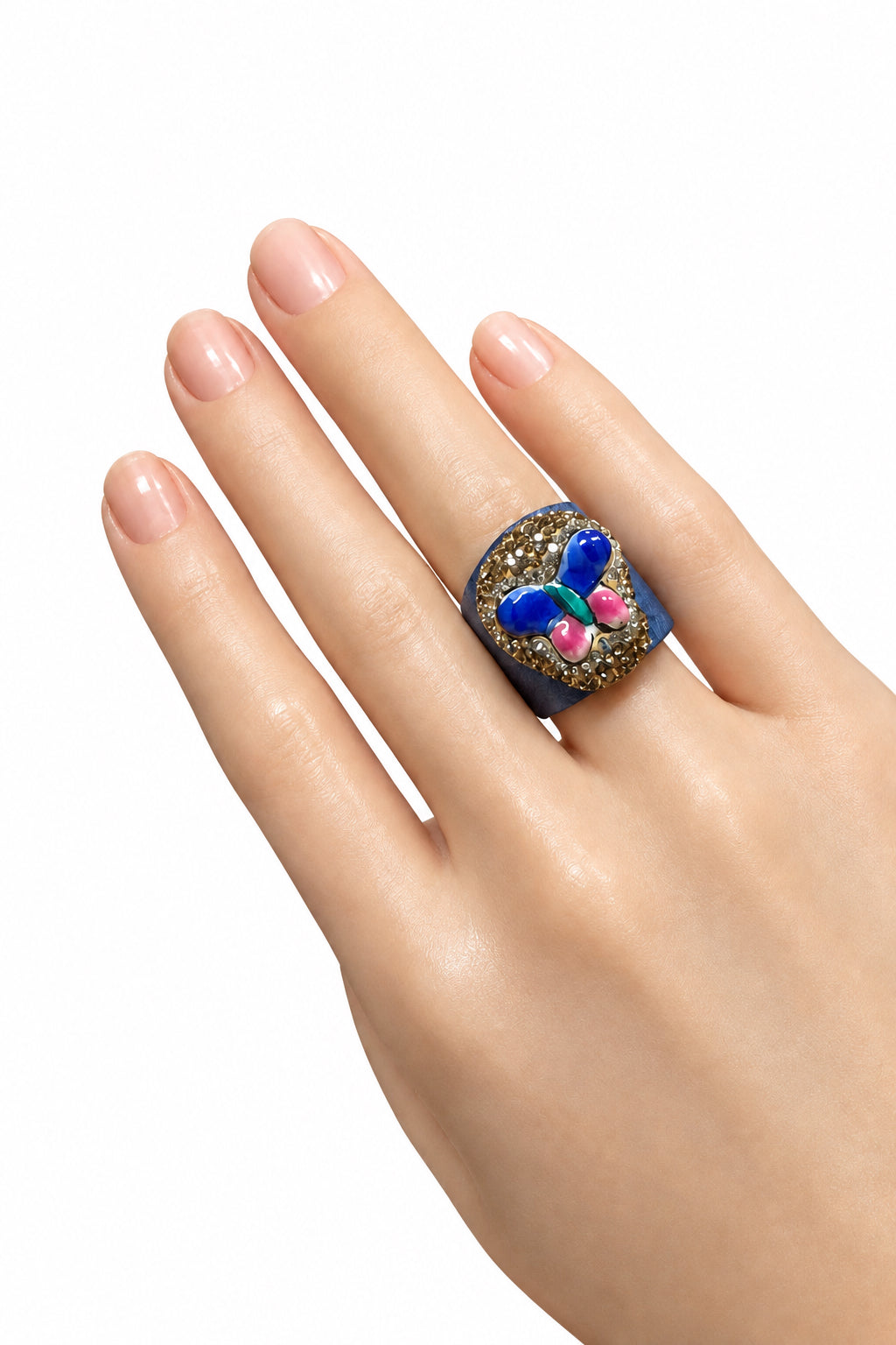 Pave’ Snakeskin Acrylic Ring