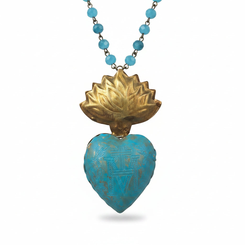 Sacred Heart Pendant Necklace 