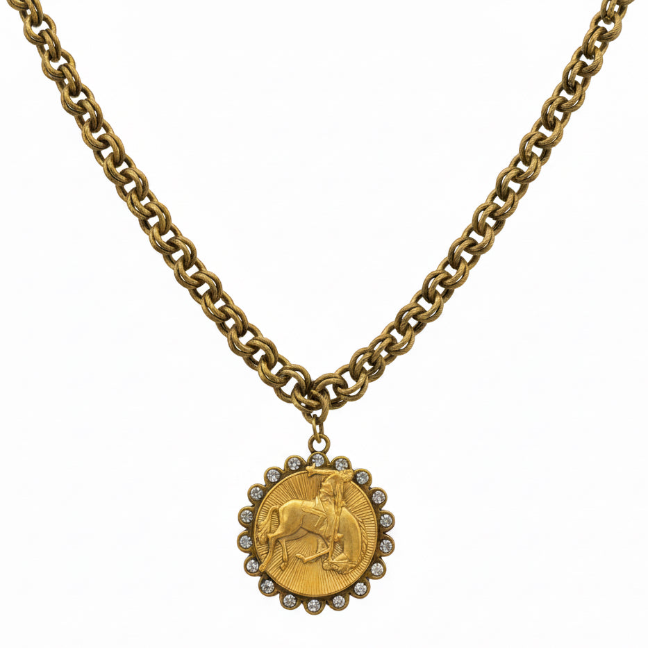 Bucking Bronco Medallion Necklace