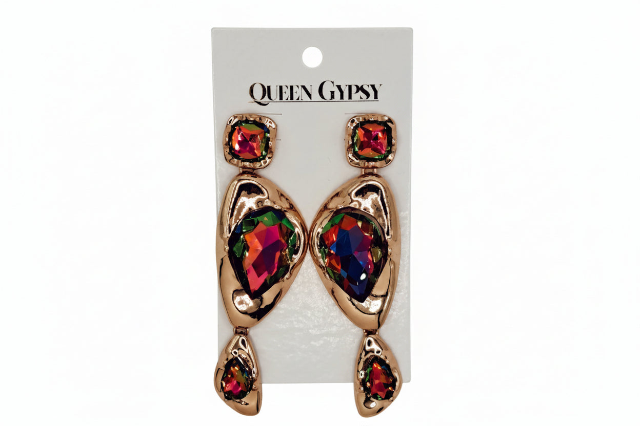 Oyster Chameleon 3 stone earring