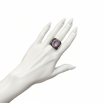 Pave’ Snakeskin Adjustable Gemstone Ring