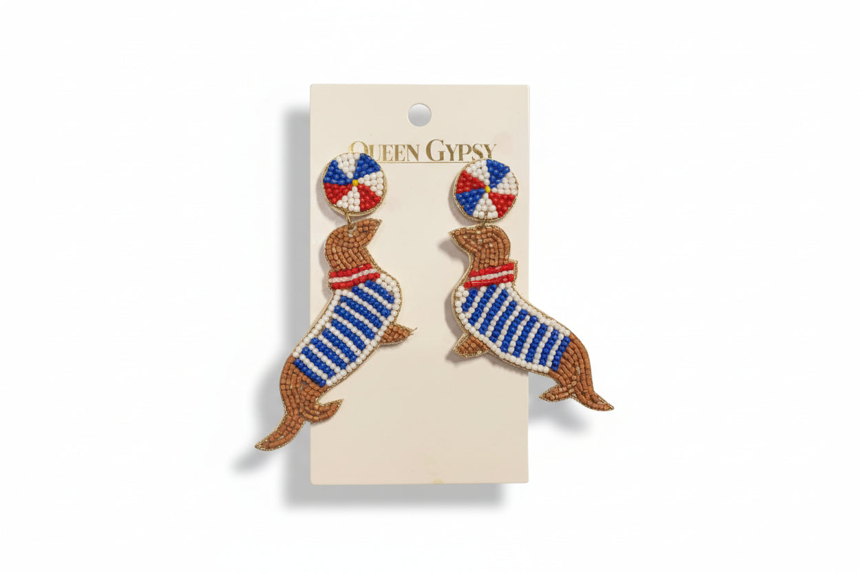 USA Beaded Earrings