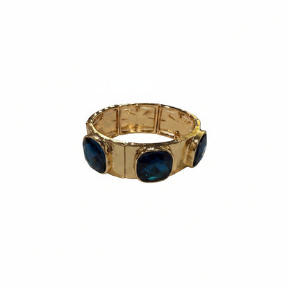 Bold Bezel Faceted Stretch Bracelet