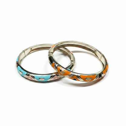 Safari Chic Enamel Hinged Bangle
