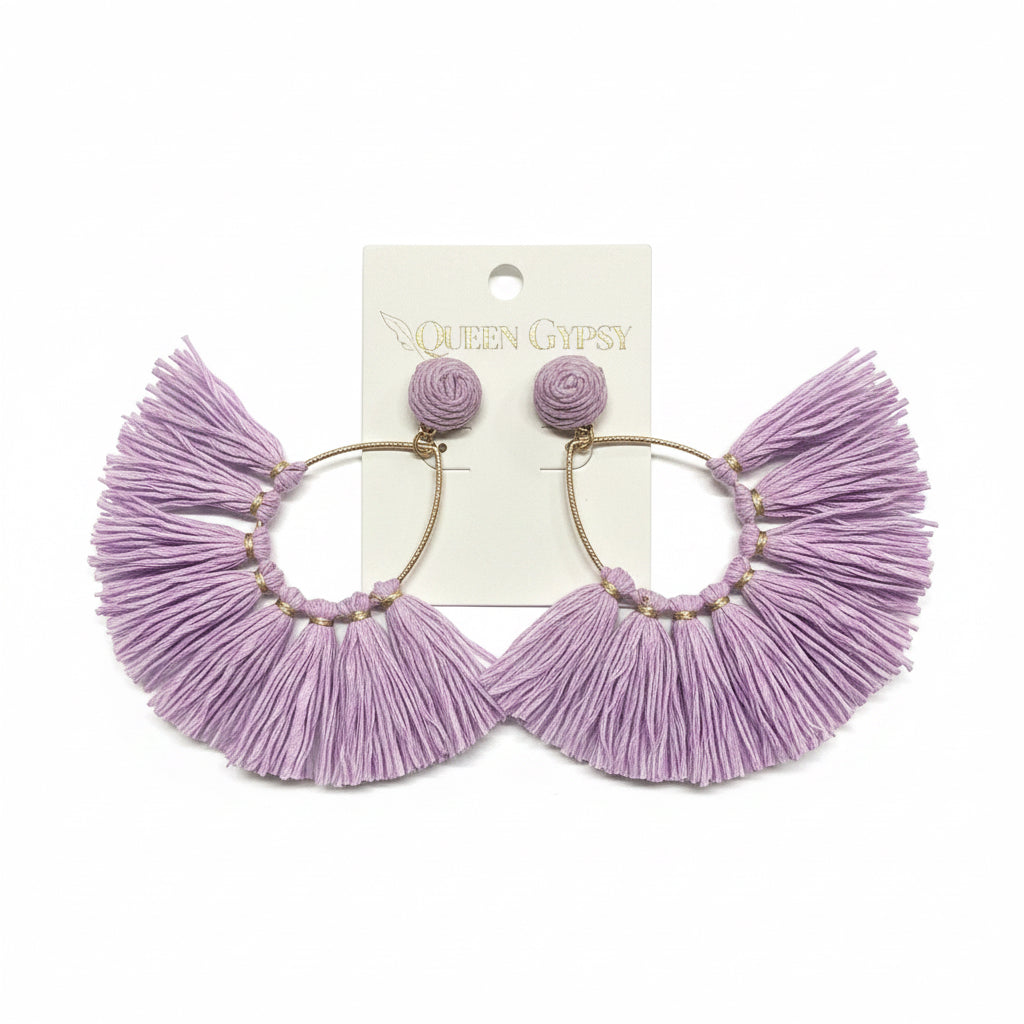 Coastal Fringe Raffia Earrings