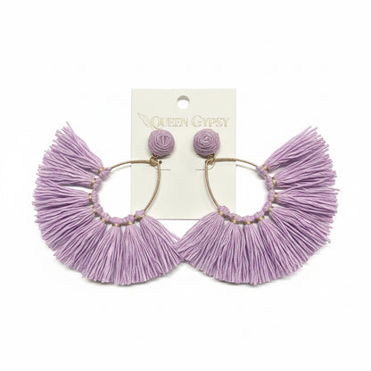 Coastal Fringe Raffia Earrings