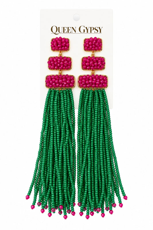  bead Tassel earrings