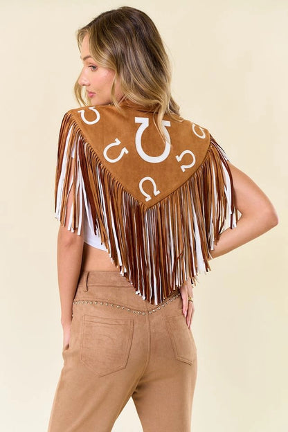 Two-Step Horseshoe Fringe Shrug