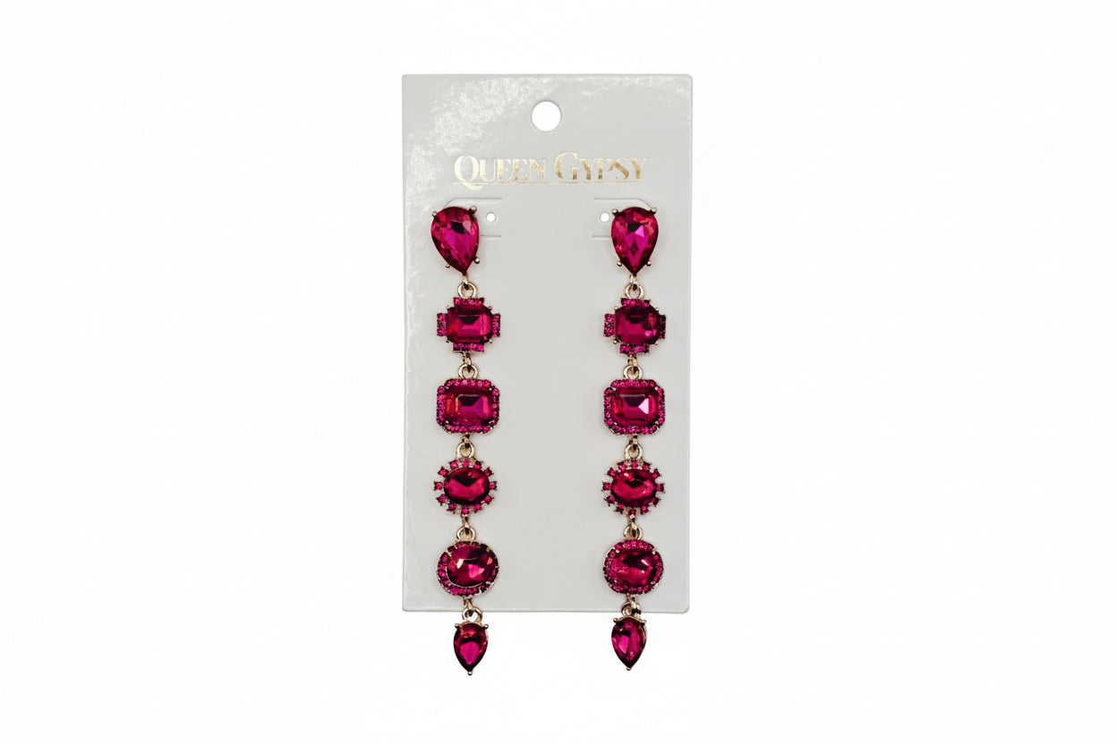 Crystal 6-stone dangle earring