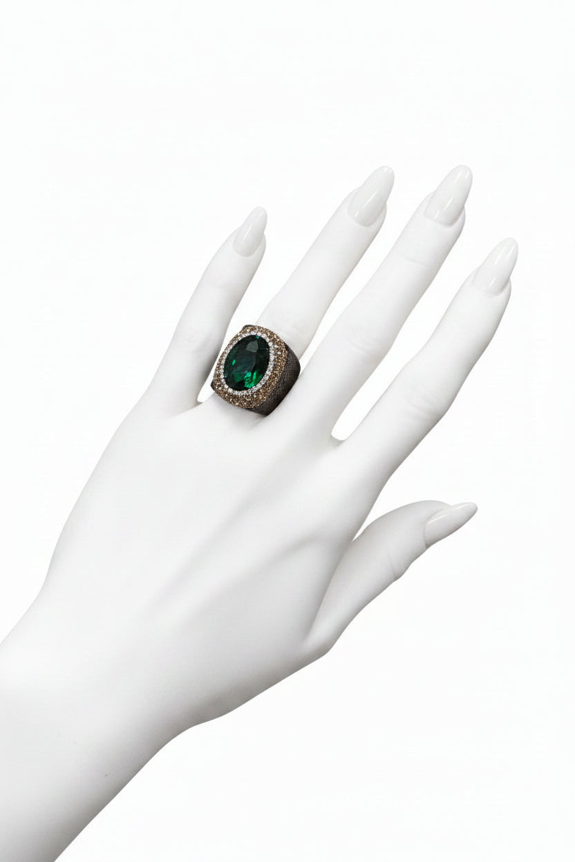 Pave’ Snakeskin Adjustable Gemstone Ring
