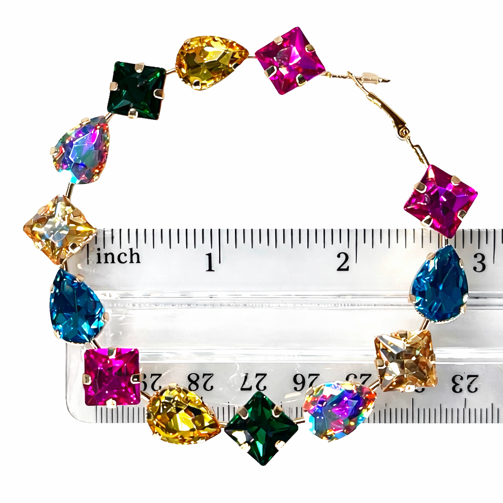 Crystal Hoops Side Mount color Jewels