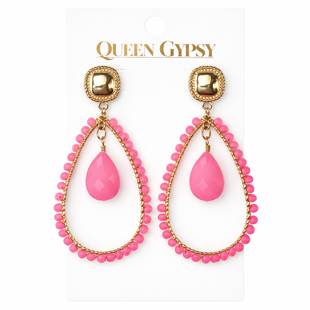 Teardrop Halo Earrings Assorted