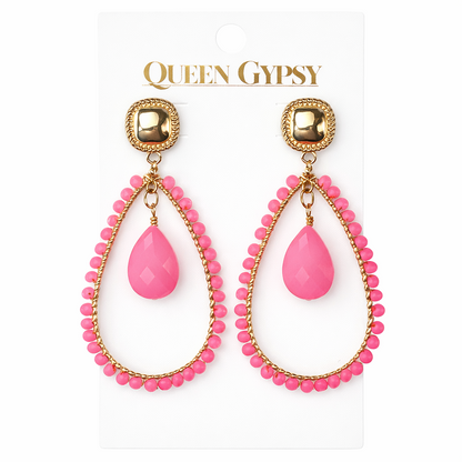 Teardrop Halo Earrings Assorted