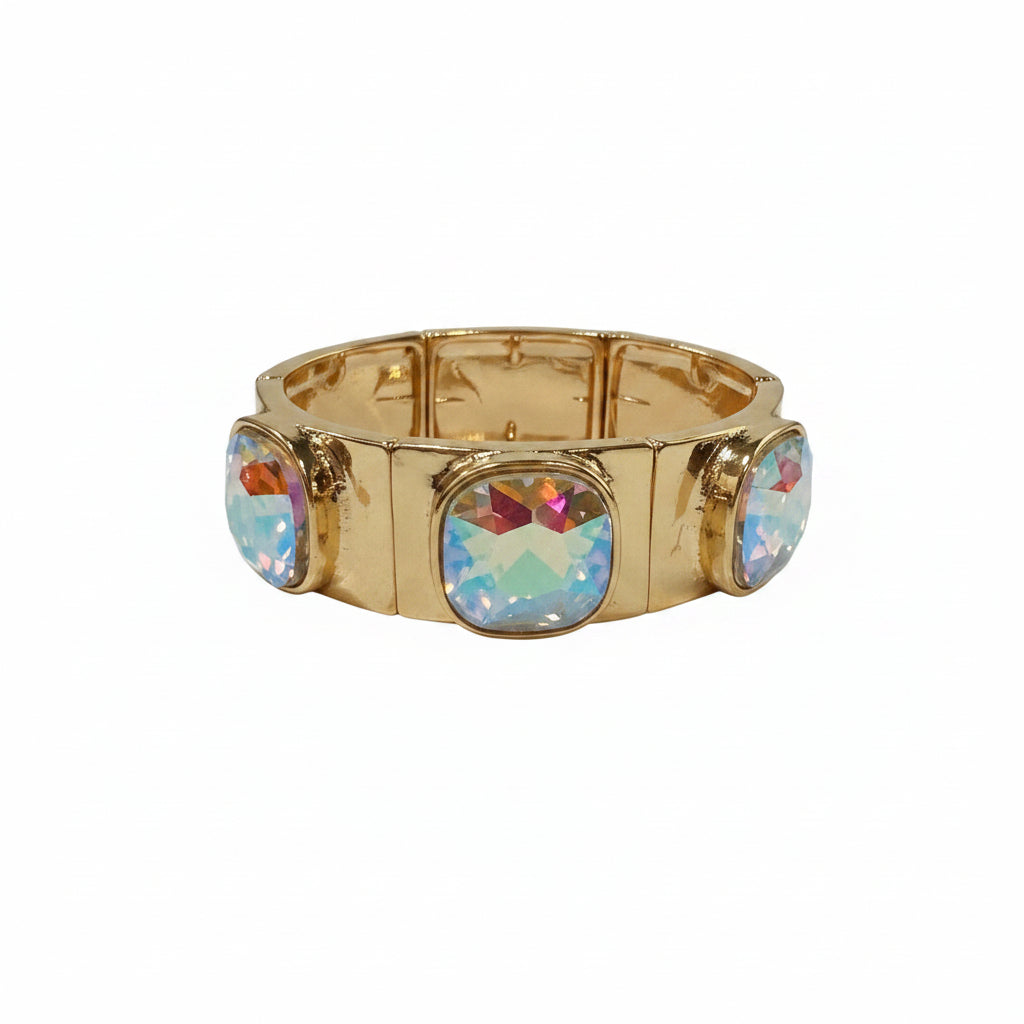 Bold Bezel Faceted Stretch Bracelet