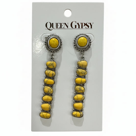 Western Stone Melon bar earrings