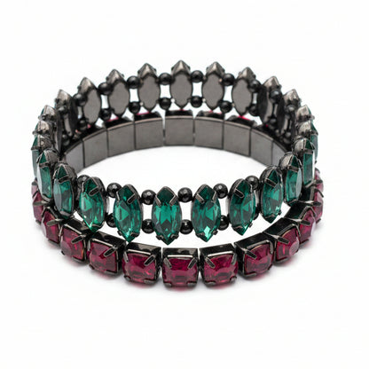 Double black crystal bracelet sets