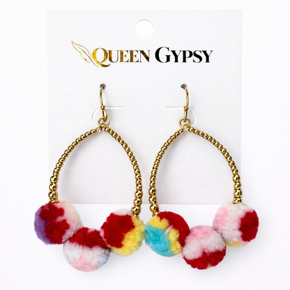 Summer Pom Teardrop Earring Assorted