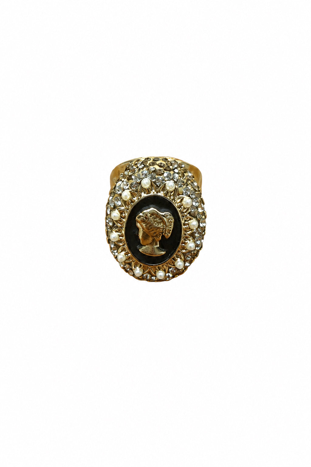 Hammered Gold Cameo Dome Ring