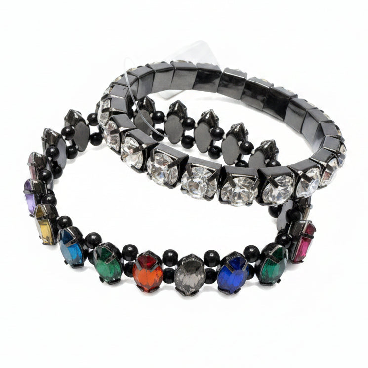 Double black crystal bracelet sets