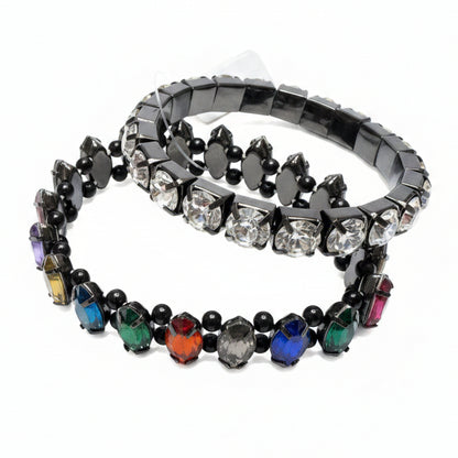 Double black crystal bracelet sets