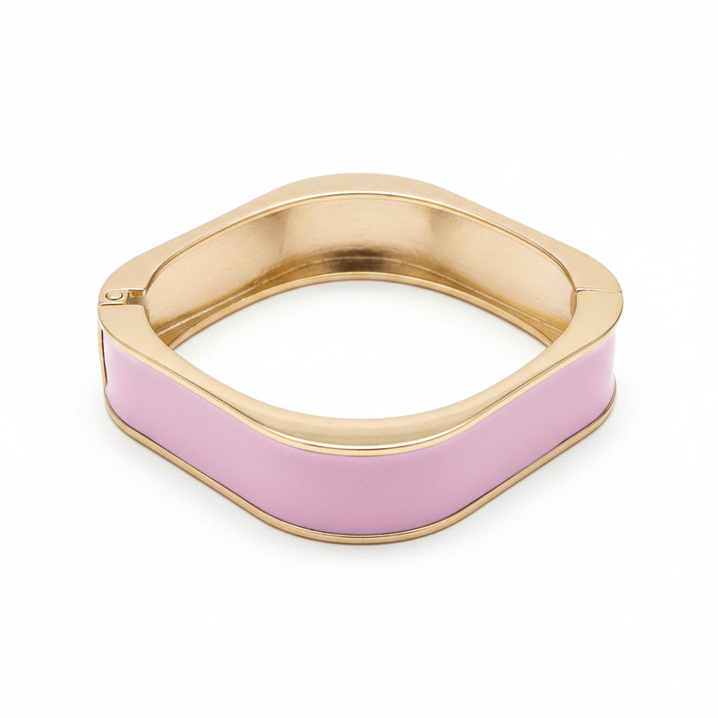 Legally Pink Enamel Hinged Bangle