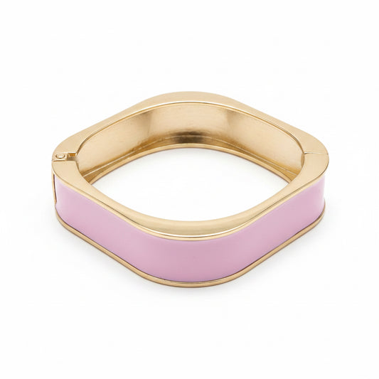 Legally Pink Enamel Hinged Bangle