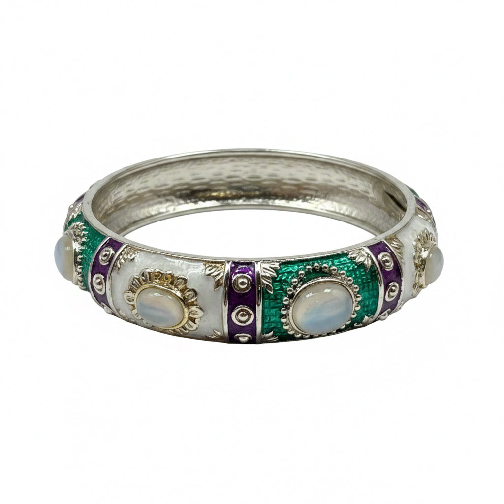 Mesa Moon Enamel Hinged Bangle