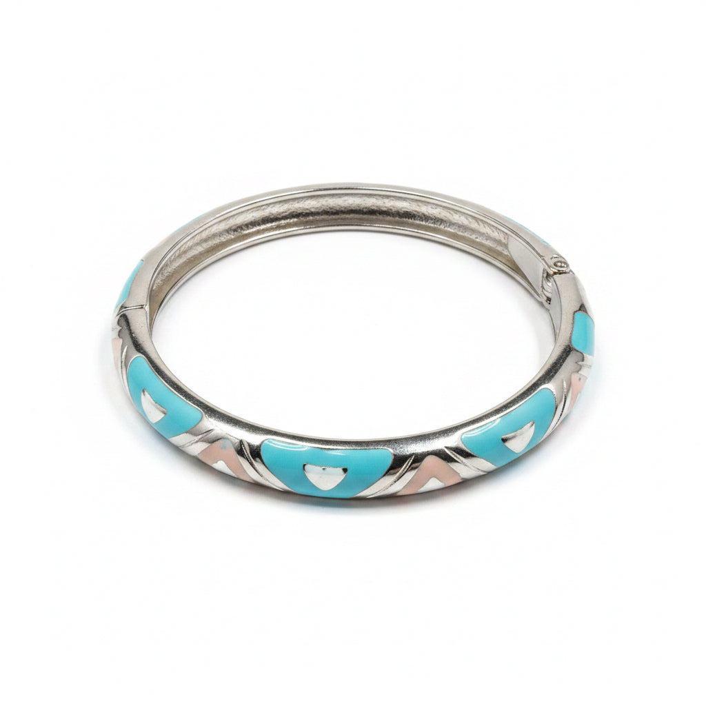 Safari Chic Enamel Hinged Bangle