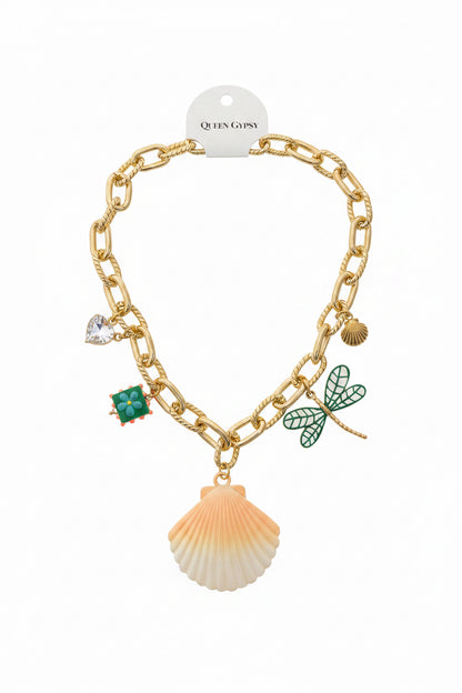 Golden Shore Charm Necklace