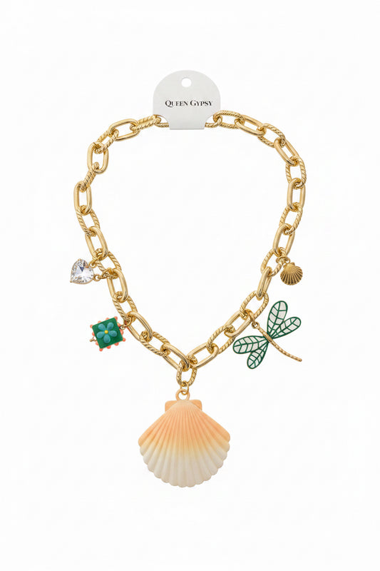 Golden Shore Charm Necklace