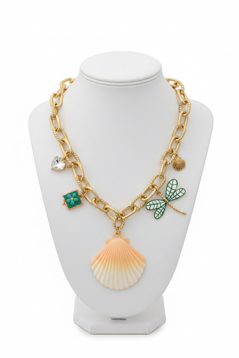Golden Shore Charm Necklace