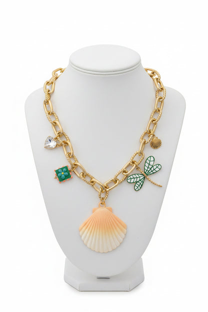 Golden Shore Charm Necklace