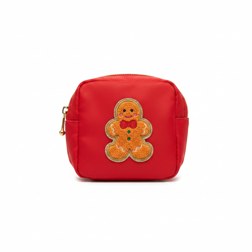 Gingerbread Sateen Holiday Zipper Pouch