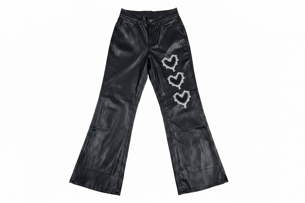 Black Heart Jeweled Jean