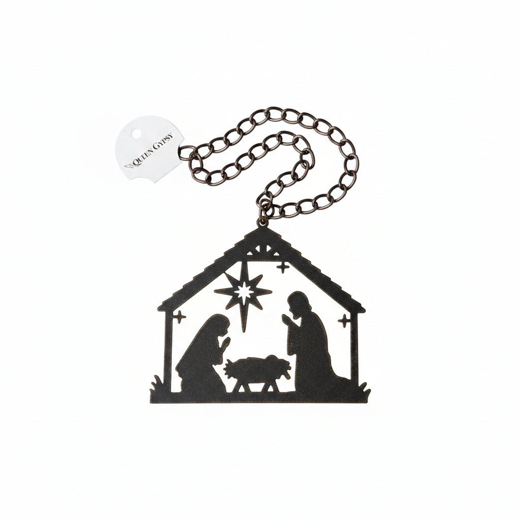 First Family Nativity metal necklace